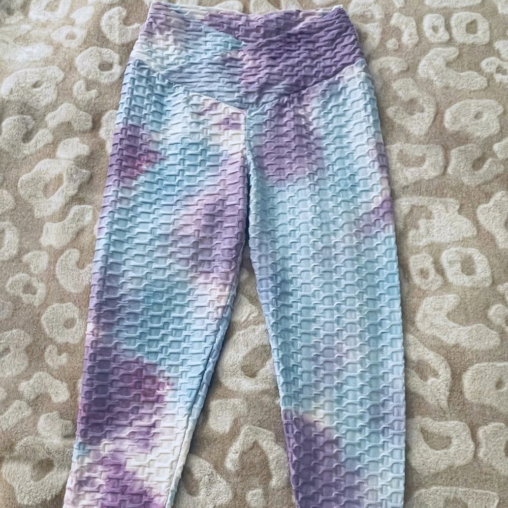Embrace Your Love Turquoise/Purple Tie Dye Leggings